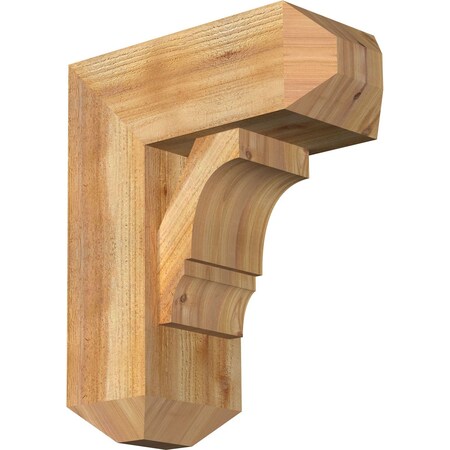 Ekena Millwork Balboa Craftsman Rough Sawn Bracket w/ Offset Brace, Western Red Cedar, 8"W x 18"D x 22"H BKT0806X18X22BOA04RWR
